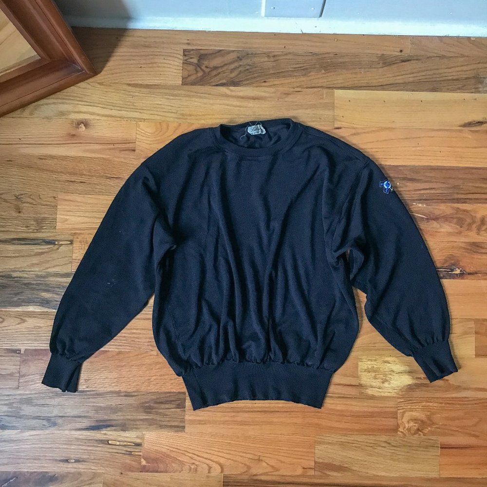 Les Copains Homme Navy Wool Silk Sweater Italy